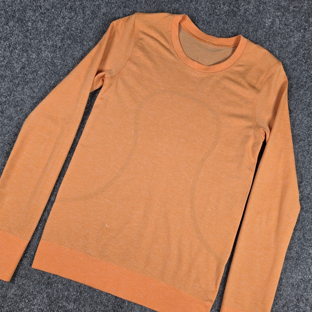 Lululemon Swiftly Tech Long Sleeve Women Size 4 Orange Heathered Activewear Top